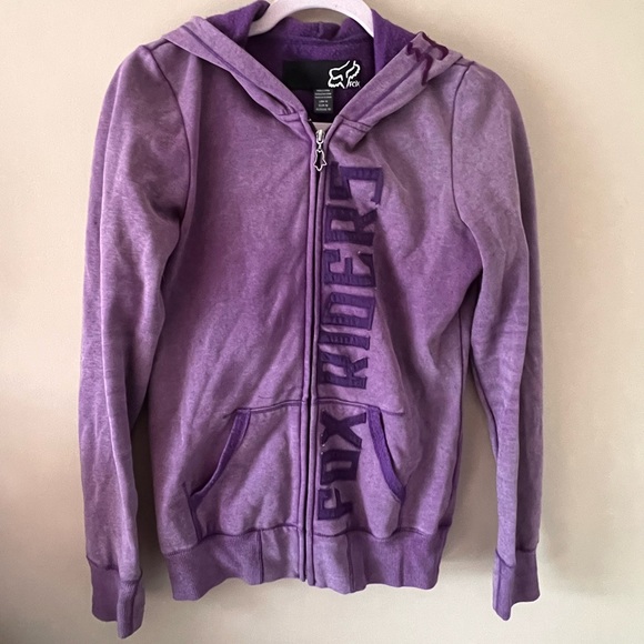 Purple fox zip up hoodie - Picture 2 of 6